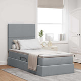 Letto con contenitore e materasso Grigio chiaro 90 x 200 cm