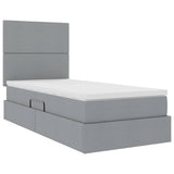 Letto con contenitore e materasso Grigio chiaro 90 x 200 cm
