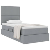 Letto con contenitore e materasso Grigio chiaro 90 x 200 cm