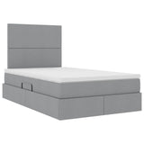 Letto con Contenitore con materasso Grigio chiaro 120 x 190 cm