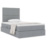 Letto con Contenitore con materasso Grigio chiaro 120 x 190 cm