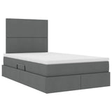 Letto con Contenitore Grigio scuro 120 x 200 cm Pelle Sintetica