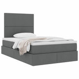 Letto con Contenitore Grigio scuro 120 x 200 cm Pelle Sintetica
