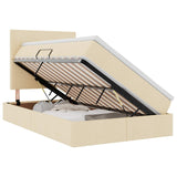 Letto con contenitore e materasso Crema 120 x 200 cm Tessuto