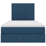 Letto con contenitore e materasso Blu 120 x 200 cm Tessuto