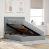 Letto con Contenitore con materasso Grigio chiaro 140 x 190 cm