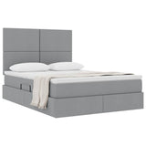 Letto con Contenitore con materasso Grigio chiaro 140 x 190 cm