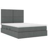 Letto con Contenitore Grigio scuro 140 x 190 cm Pelle Sintetica