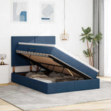 Letto con contenitore e materasso Blu 140 x 190 cm Poliestere