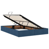 Letto con contenitore e materasso Blu 140 x 190 cm Poliestere