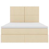 Letto con contenitore e materasso Crema 140 x 200 cm Tessuto