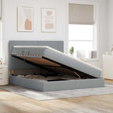 Letto con contenitore e materasso Grigio chiaro 160 x 200 cm