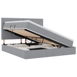 Letto con contenitore e materasso Grigio chiaro 160 x 200 cm