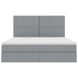 Letto con contenitore e materasso Grigio chiaro 160 x 200 cm