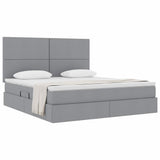 Letto con contenitore e materasso Grigio chiaro 160 x 200 cm