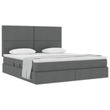 Letto con Contenitore Grigio scuro 160 x 200 cm Pelle Sintetica