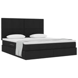 Letto con Contenitore Nero 160 x 200 cm Pelle Sintetica