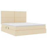 Letto con contenitore e materasso Crema 180 x 200 cm Tessuto