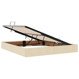 Letto con contenitore e materasso Crema 180 x 200 cm Tessuto
