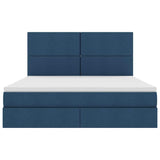 Letto con Contenitore Blu 180 x 200 cm Pelle Sintetica