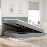 Letto con Contenitore con materasso Grigio chiaro 200 x 200 cm