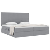 Letto con Contenitore con materasso Grigio chiaro 200 x 200 cm