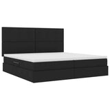 Letto con Contenitore Nero 200 x 200 cm Pelle Sintetica