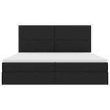 Letto con Contenitore Nero 200 x 200 cm Pelle Sintetica