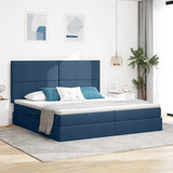 Letto con contenitore e materasso Blu 200 x 200 cm Tessuto