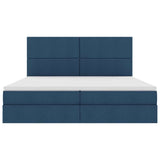 Letto con contenitore e materasso Blu 200 x 200 cm Tessuto