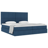 Letto con contenitore e materasso Blu 200 x 200 cm Poliestere