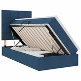 Letto con contenitore e materasso Blu 90 x 190 cm Tessuto