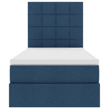 Letto con contenitore e materasso Blu 90 x 190 cm Tessuto