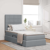 Letto con contenitore e materasso Grigio chiaro 90 x 200 cm