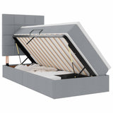 Letto con contenitore e materasso Grigio chiaro 90 x 200 cm