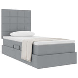 Letto con contenitore e materasso Grigio chiaro 90 x 200 cm