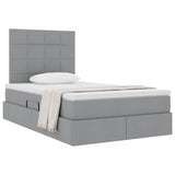 Letto con Contenitore con materasso Grigio chiaro 120 x 200 cm