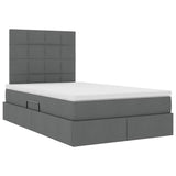Letto con Contenitore Grigio scuro 120 x 200 cm Pelle Sintetica