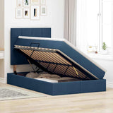 Letto con contenitore e materasso Blu 120 x 200 cm Tessuto