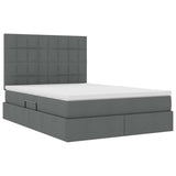 Letto con Contenitore Grigio scuro 140 x 190 cm Pelle Sintetica