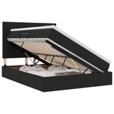 Letto con contenitore e materasso Nero 140 x 190 cm Tessuto