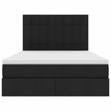 Letto con contenitore e materasso Nero 140 x 190 cm Tessuto