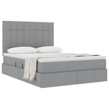 Letto con Contenitore con materasso Grigio chiaro 140 x 200 cm