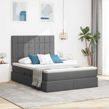 Letto con Contenitore Grigio scuro 140 x 200 cm Pelle Sintetica