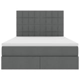 Letto con Contenitore Grigio scuro 140 x 200 cm Pelle Sintetica