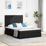 Letto con contenitore e materasso Nero 140 x 200 cm Tessuto