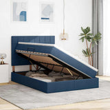 Letto con contenitore e materasso Blu 140 x 200 cm Tessuto