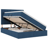 Letto con contenitore e materasso Blu 140 x 200 cm Tessuto