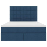 Letto con contenitore e materasso Blu 140 x 200 cm Tessuto