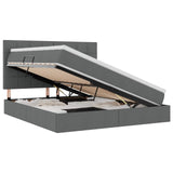 Letto con Contenitore Grigio scuro 160 x 200 cm Pelle Sintetica